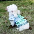 Moda Princesa Cat Dog Vestido De Noiva Nupcial Pet Checked Design Tutu Saia